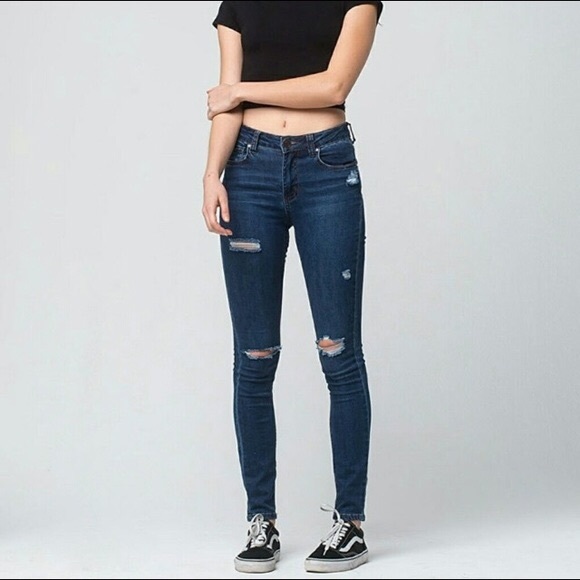 RSQ Manhattan High Rise Skinny Blue Jeans size 5 - Picture 2 of 7